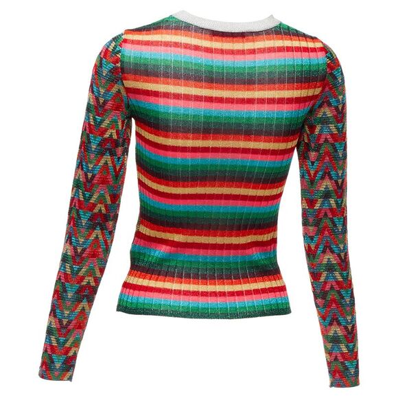 Valentino optical vlog colorful lurex collar long sleeve sweater - Picture 5 of 6
